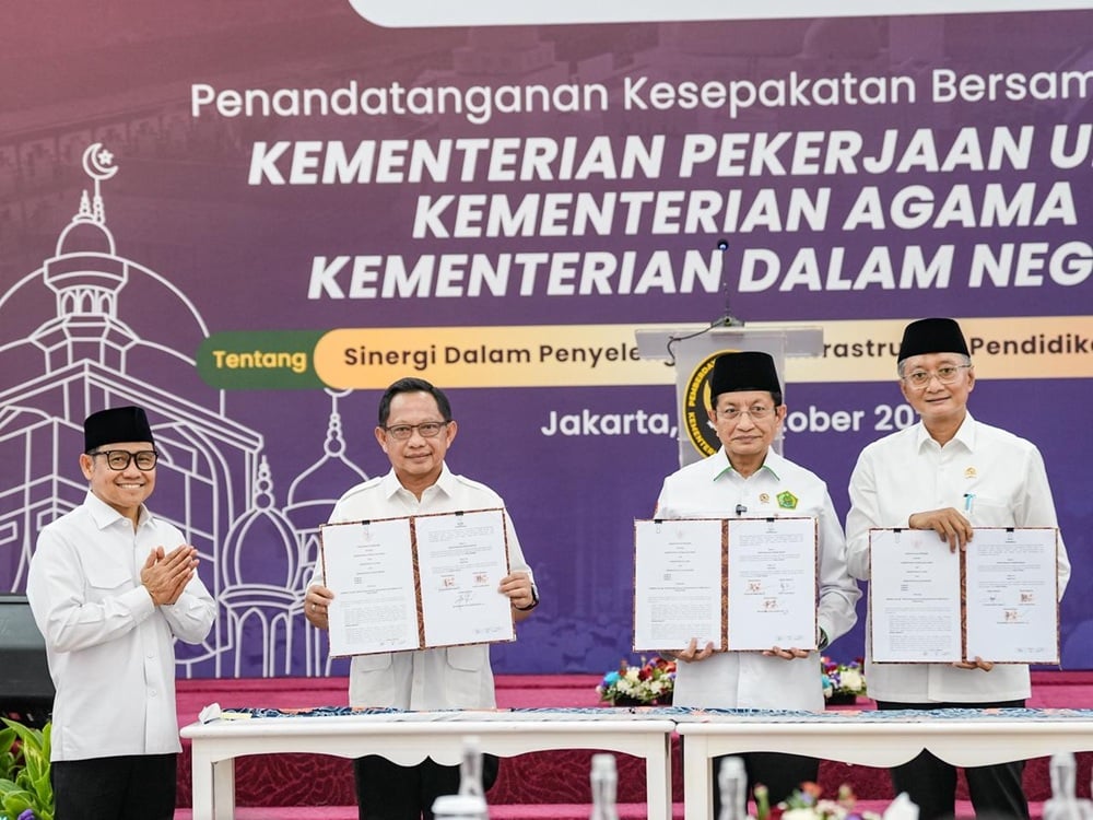 Menko PM, Menag, hingga Menteri PU Teken Kerja Sama Pembangunan Ponpes: Ini Sesuai Arahan Presiden Prabowo