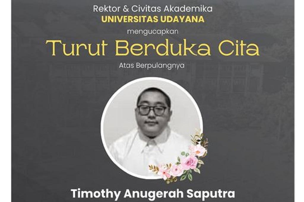 Viral Kisah Tragis Timothy Anugerah Mahasiswa Unud, Diduga Bunuh Diri akibat Bullying