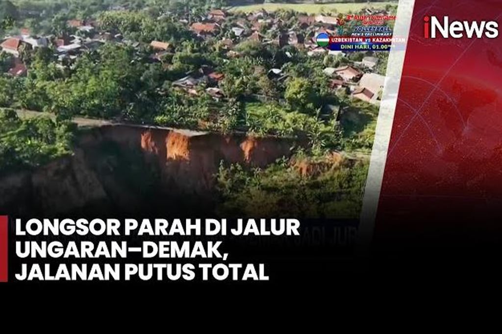 Longsor Kian Parah, Jalan Penghubung Ungaran-Demak Jadi Jurang Sedalam 60 Meter
