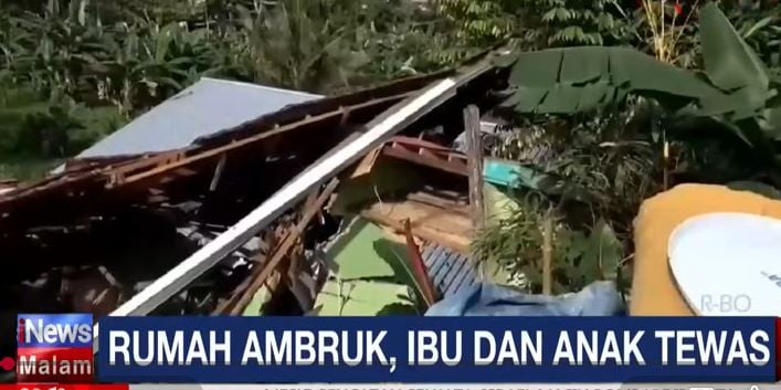 Pilu! Ibu dan Anak Tewas Tertimpa Reruntuhan Rumah Ambruk di Balikpapan