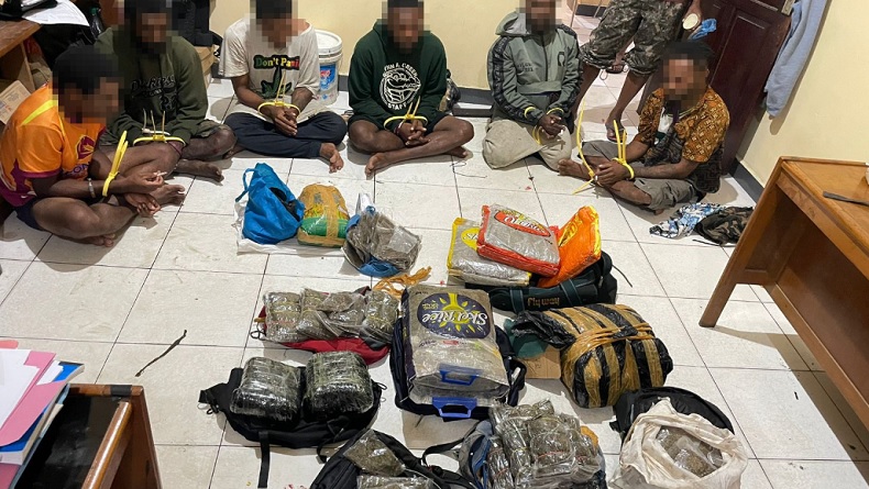 Ditpolairud Polda Papua Gagalkan Penyelundupan Ganja Dalam Jumlah Besar dari PNG