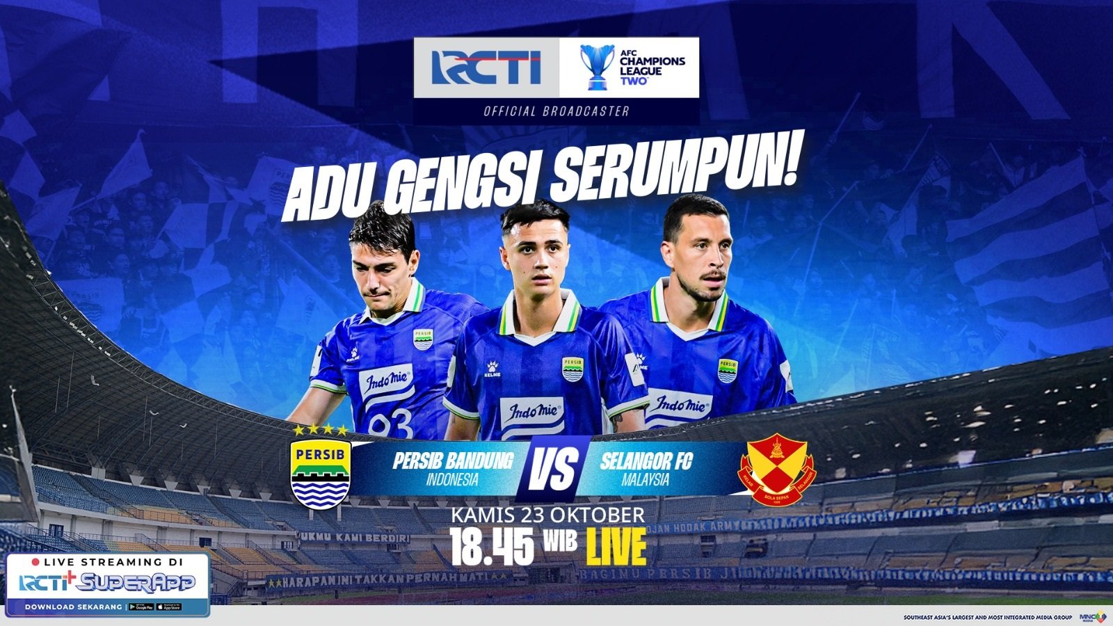 Persib Vs Selangor FC di AFC Champions League Two! Live Eksklusif RCTI