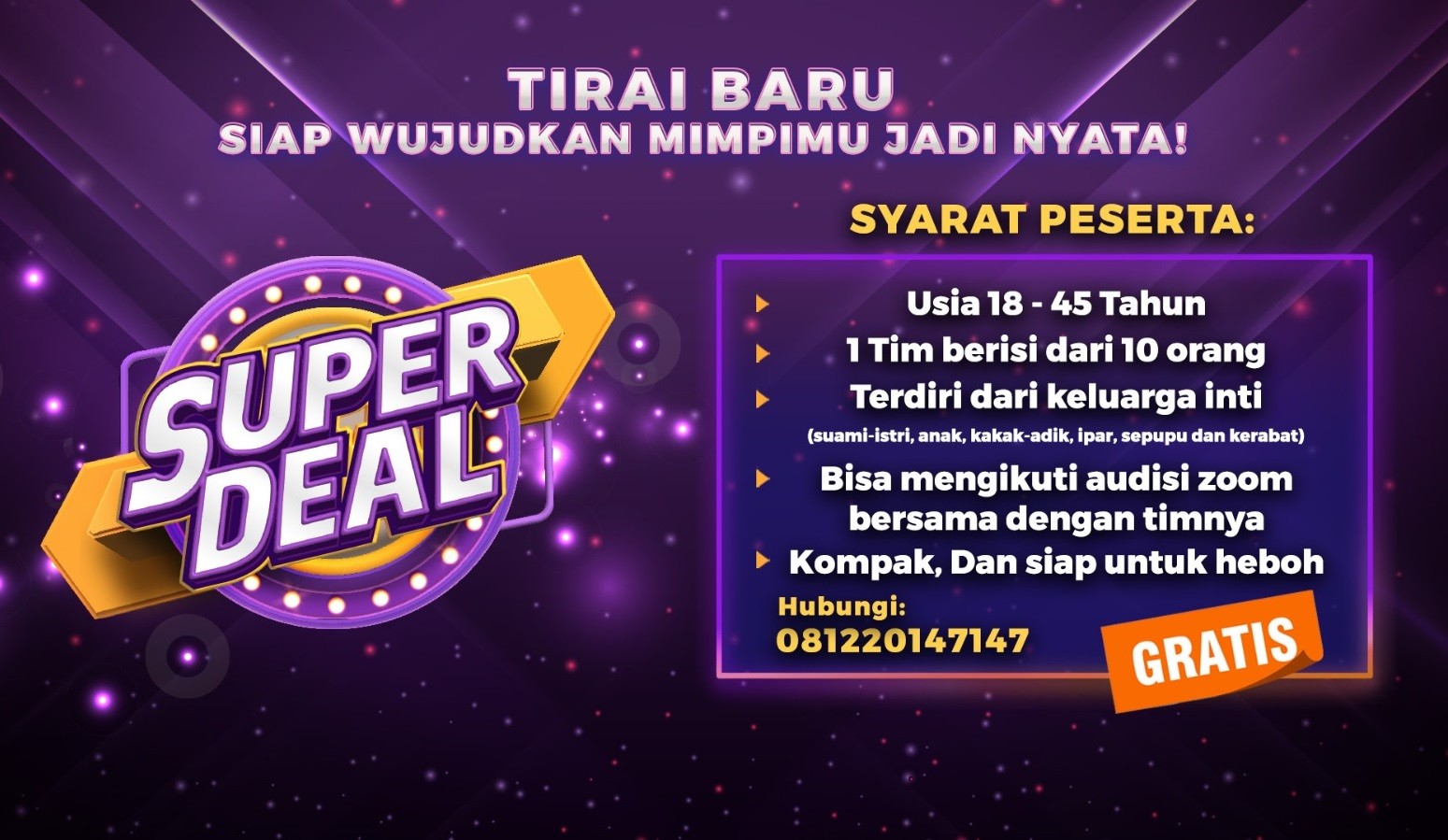 Super Deal Indonesia Kembali Hadir di MNCTV, Gameshow Keluarga Paling Seru dan Penuh Kejutan