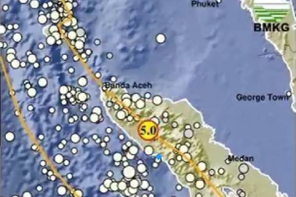 Gempa Magnitudo 5,0 Guncang Nagan Raya, Terasa hingga Aceh Tengah
