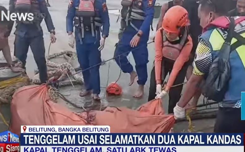 Tragis! Kapal Tugboat Tenggelam di Belitung saat Evakuasi Kapal Nelayan, 1 Tewas