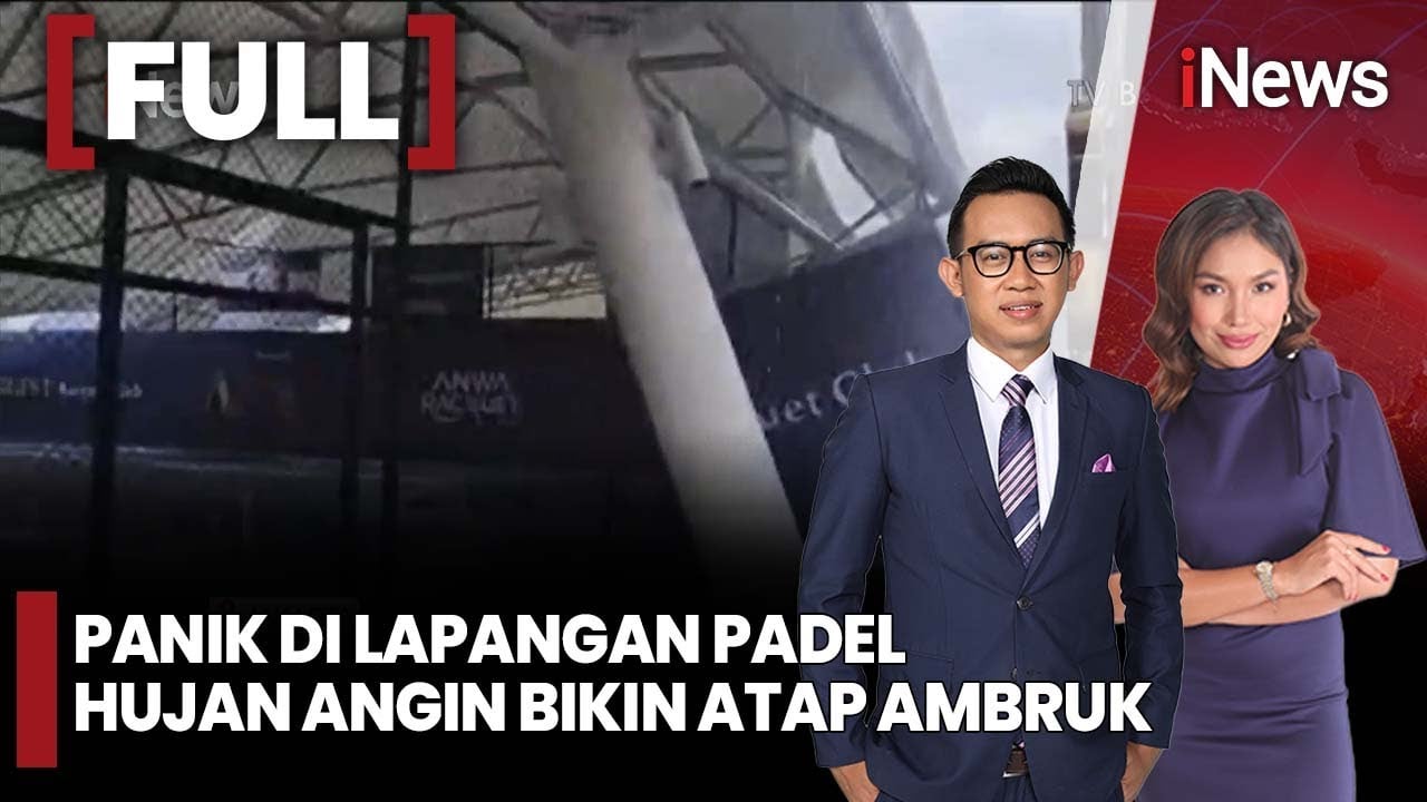 Detik-Detik Lapangan Padel Ambruk gegara Hujan Angin, Warga Histeris!