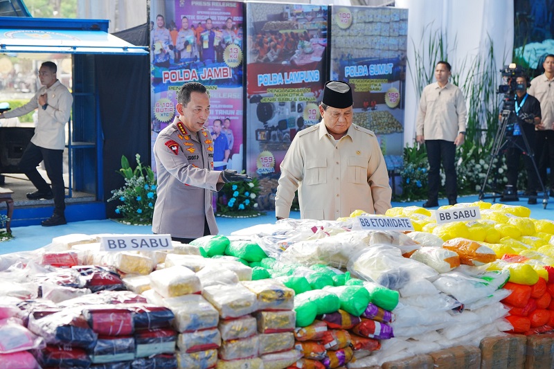 Satu Tahun Pemerintahan Prabowo, Polri Musnahkan 214,84 Ton Narkoba