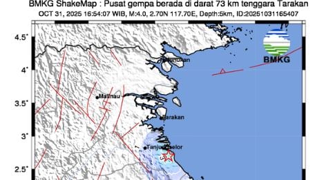 Info BMKG Gempa Hari Ini Guncang Tarakan, Cek Magnitudo dan Pusatnya!