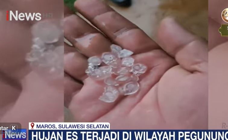 Viral Warga Maros Kalang Kabut Dilanda Hujan Es dan Angin Kencang