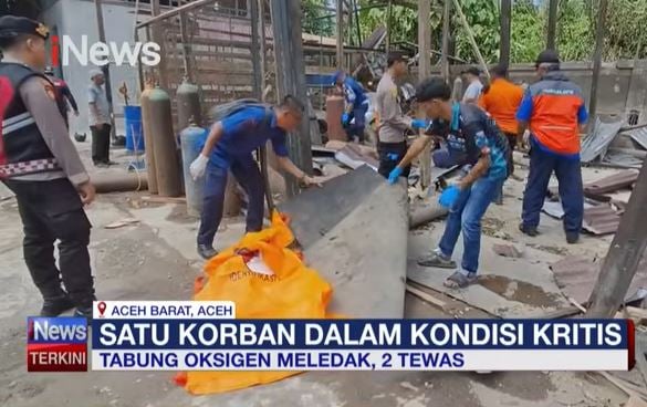 Gudang Isi Ulang Oksigen Meledak di Aceh Barat, 2 Orang Tewas 15 Rumah Rusak