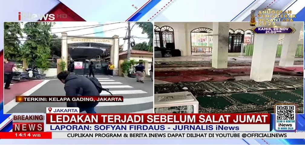 Ledakan di Masjid SMAN 72 Jakarta, Polisi Temukan Senjata Rakitan dan Bom Molotov
