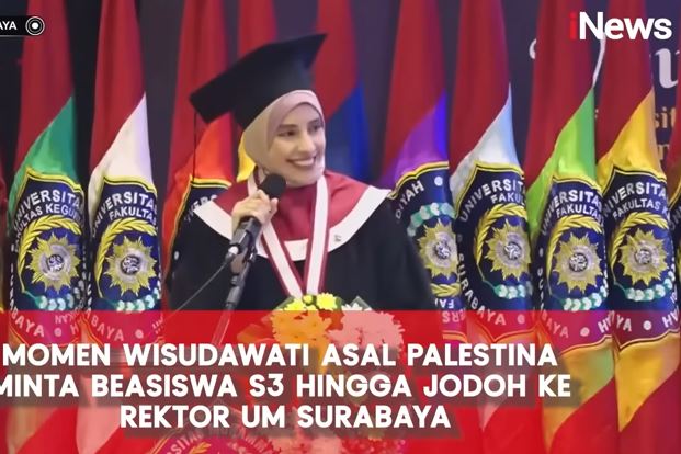 Heboh Wisudawati UM Surabaya asal Palestina Minta Rekomendasi Jodoh ke Rektor