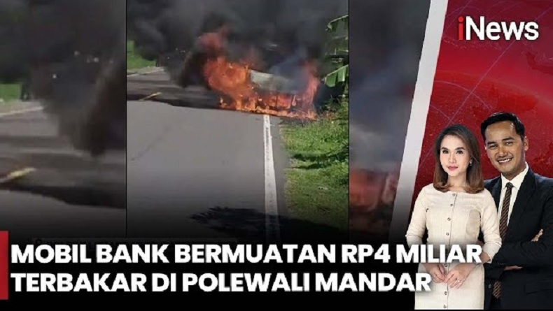 Mobil Pengangkut Uang Terbakar di Polewali Mandar, Uang Miliaran Rupiah Ludes Dilalap Api
