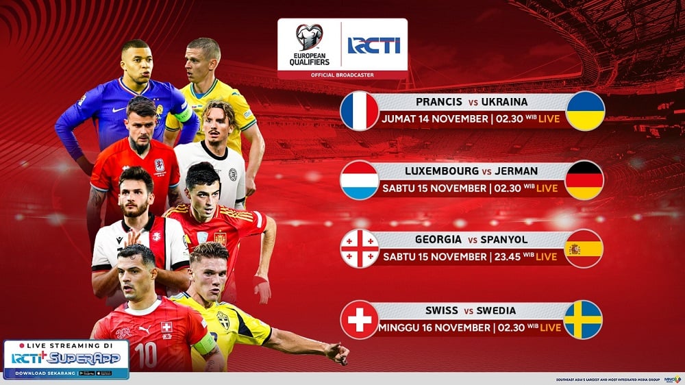Live RCTI! Ini Jadwal Kualifikasi Piala Dunia 2026 Zona Eropa: Prancis vs Ukraina