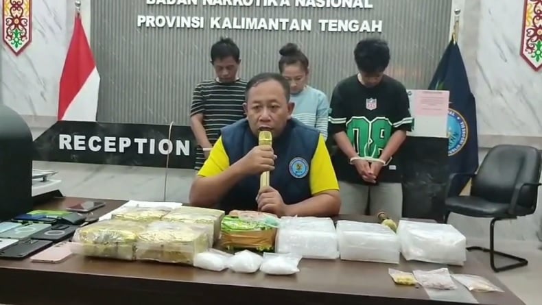 BNNP Kalteng Bongkar Jaringan Narkoba Antarprovinsi, 3 Orang Ditangkap Termasuk Pasutri