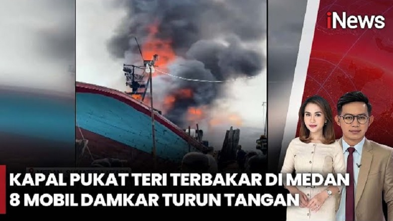 Kapal Pukat Terbakar Hebat di Dermaga B2 Gabion, Kerugian Capai Rp1 Miliar