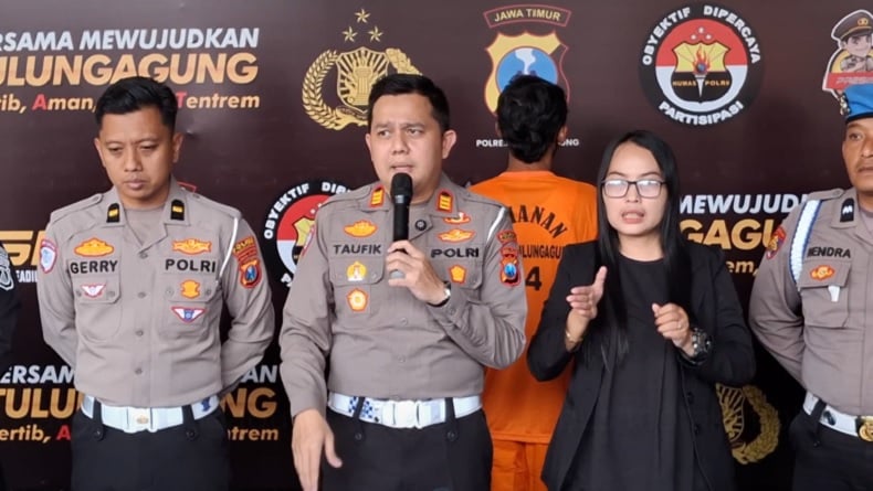 Jatuh Disenggol Bus Harapan Jaya, Pemotor Perempuan  di Tulungagung Tewas 