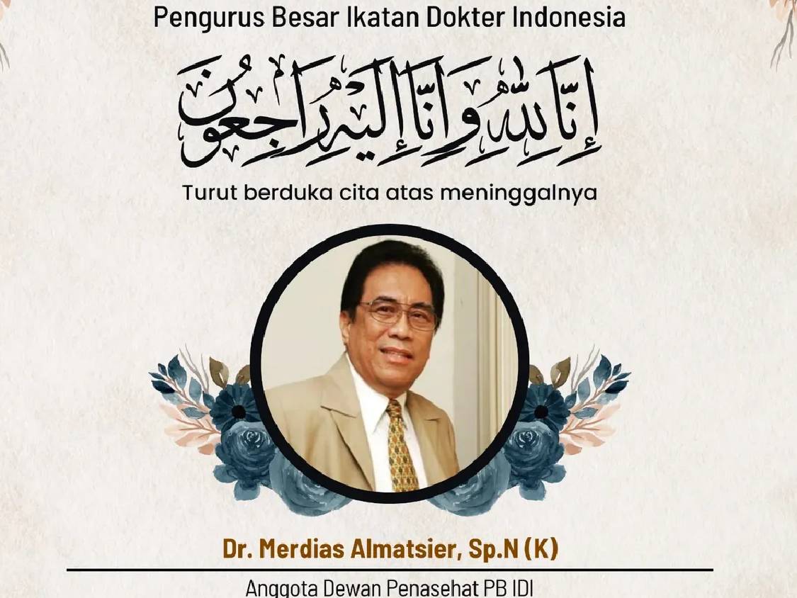 Innalillahi, Mantan Ketum PB IDI Dokter Merdias Almatsier Meninggal Dunia