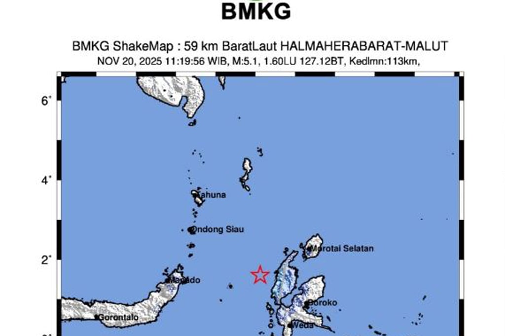 Gempa Halmahera Barat M5,4 Guncang Laut Maluku, BMKG Ungkap Penyebabnya