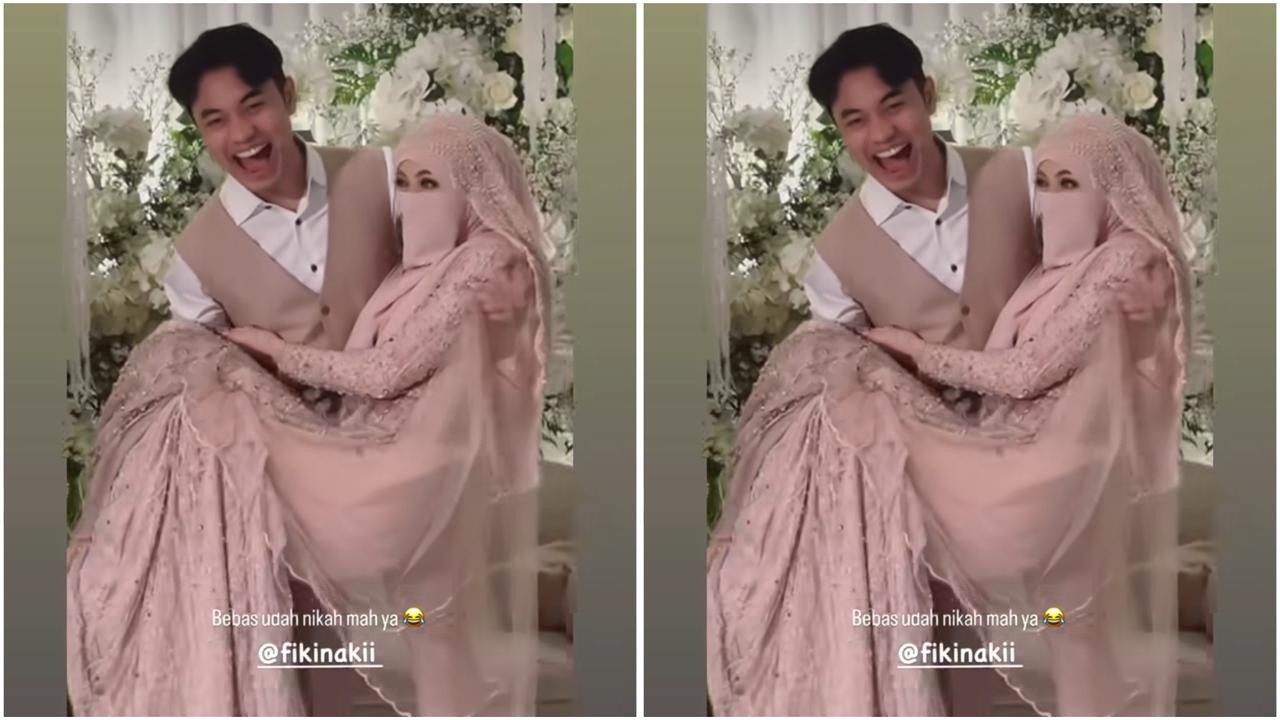 Geger Fiki Naki Gendong Tinandrose di Resepsi Pernikahan, Ini Fotonya!