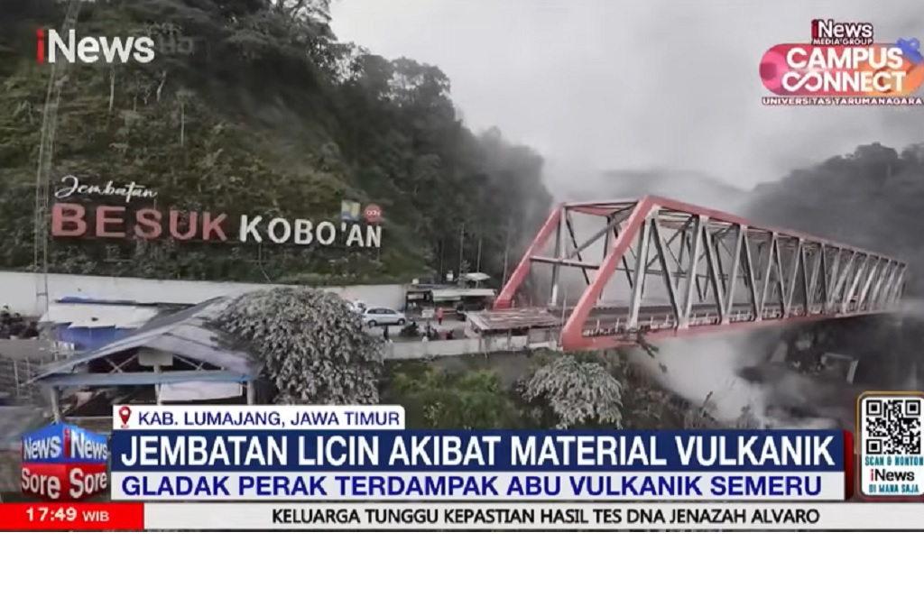 Detik-Detik Lahar Dingin Semeru Terjang Gladak Perak Lumajang