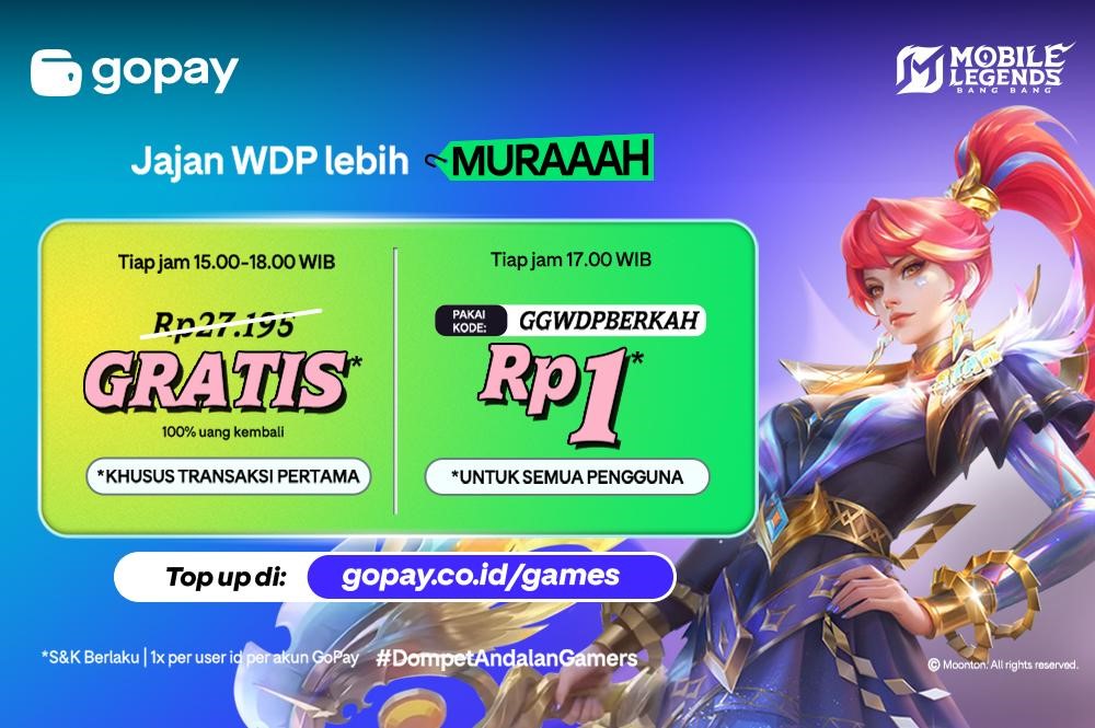 Promo GoPay Games! Top Up Weekly Diamond Pass Gratis Bonus Diamonds