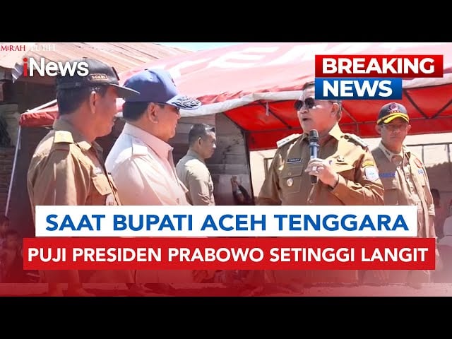 Momen Bupati Aceh Tenggara Puji Presiden Prabowo Setinggi Langit di Depan Korban Banjir