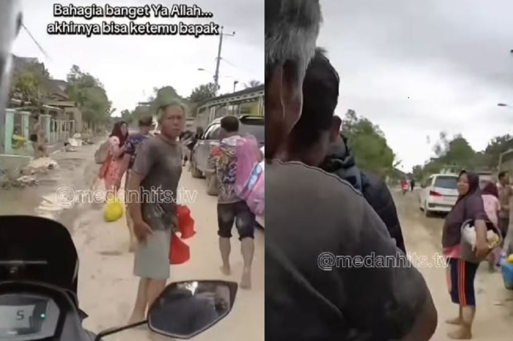 Haru! Momen Pertemuan Ayah-Anak usai Terpisah akibat Banjir di Aceh Tamiang, Langsung Berpelukan