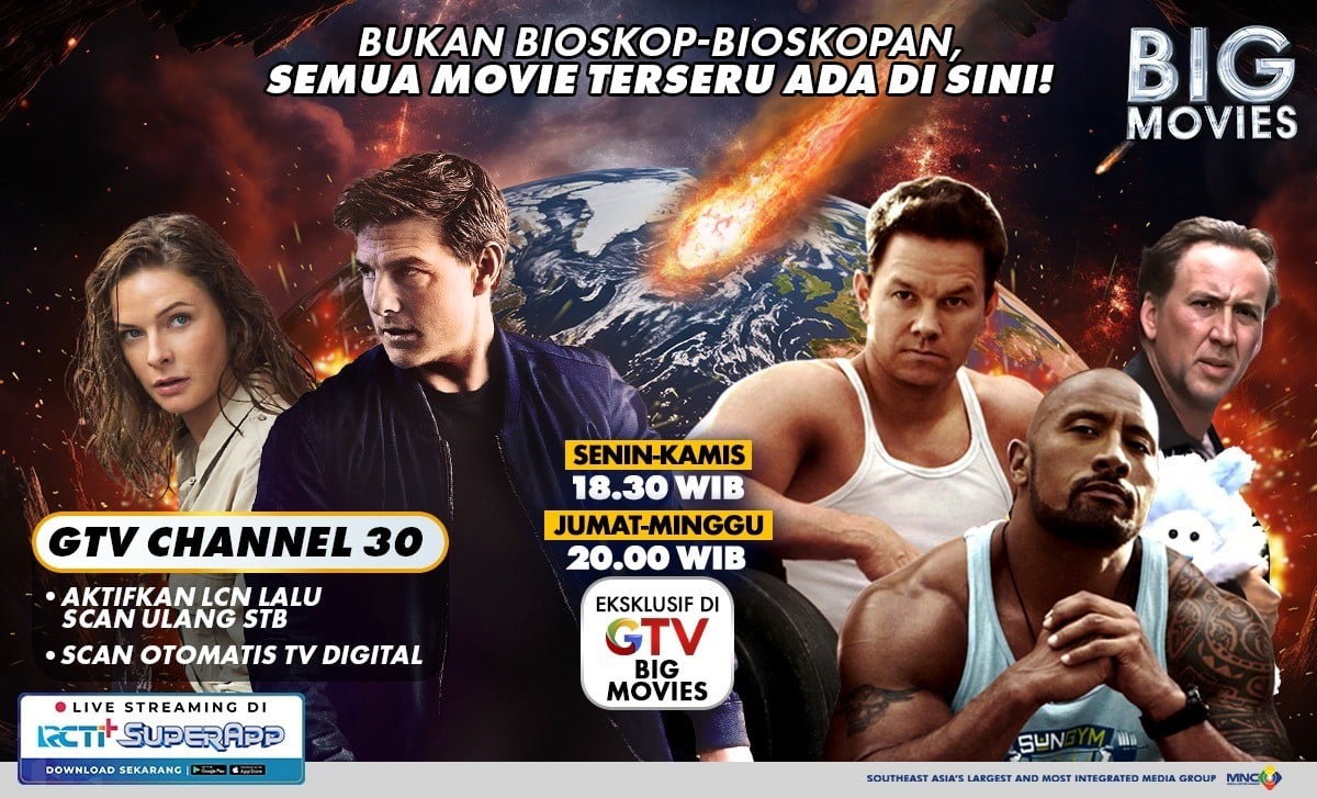 Maraton Movie Back-to-Back Makin Seru, GTV Hadir di Channel 30 dengan Kualitas Super Jernih