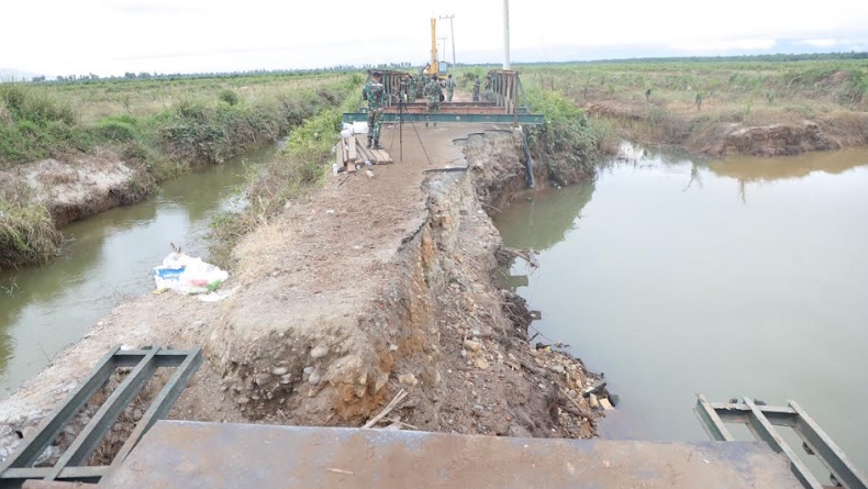 Jembatan Bailey Mulai Dipasang, Akses Penting dari Sikabau Menuju Lembah Melintang