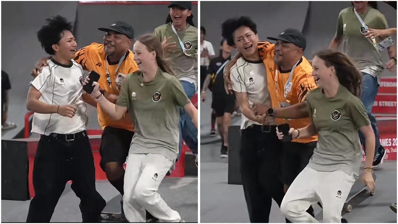 Viral Basral Graito Hutomo Dipeluk Pelatih Skateboard Malaysia usai Raih Emas SEA Games 2025