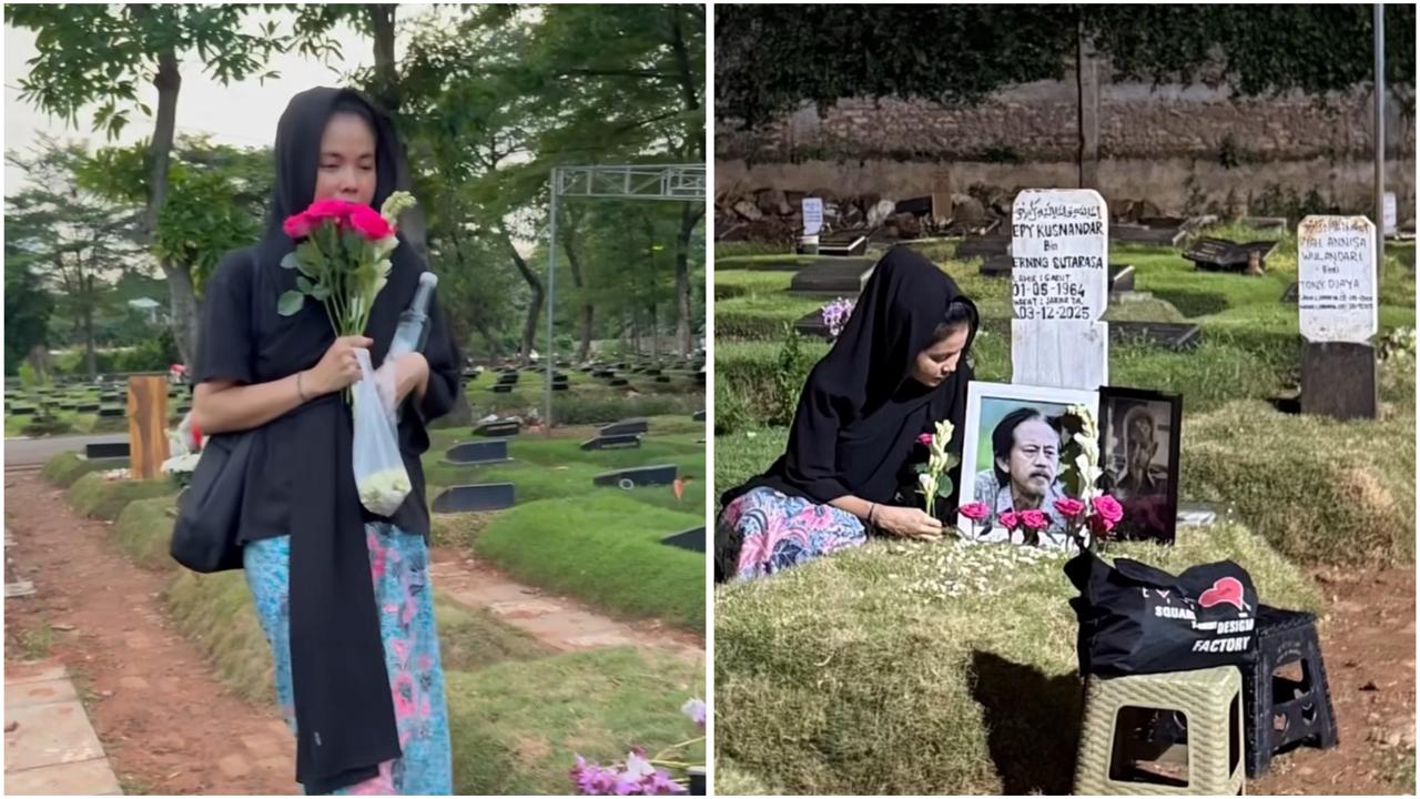 Karina Ranau Dicap Orang Gila gegara Ziarah ke Makam Epy Kusnandar Setiap Hari: Biarin!