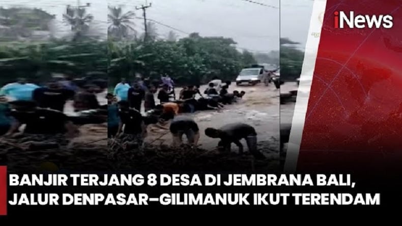Banjir Rendam 8 Desa di Bali, Rumah Rusak dan Kendaraan Terseret Arus