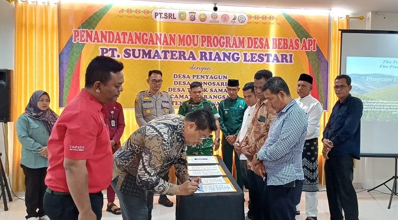 Cegah Karhutla, PT Sumatera Riang Lestari Kembali Giatkan Program Desa Bebas Api