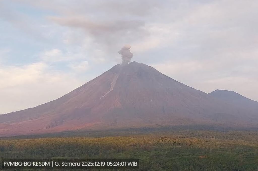 Gunung Semeru Erupsi Belasan Kali Hari Ini, Kolom Abu Capai 1.000 Meter