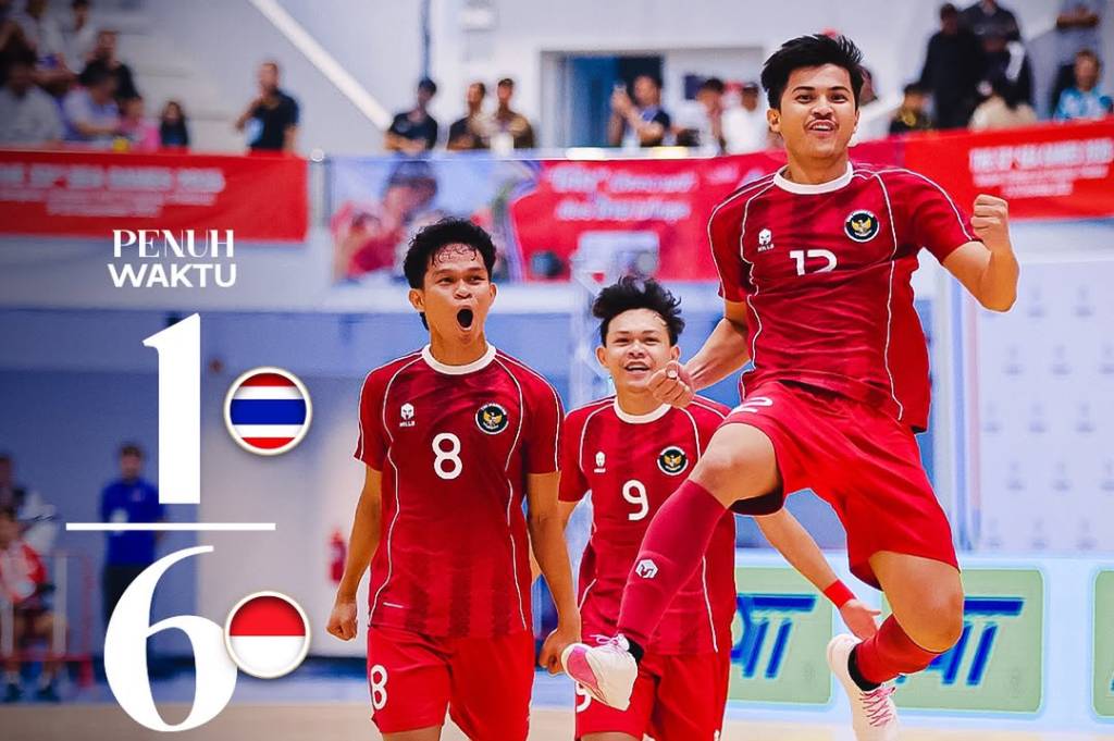 Timnas Futsal Putra Indonesia Ukir Sejarah Emas Pertama SEA Games 2025 usai Bantai Thailand 6-1