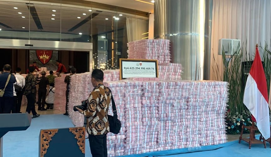 Penampakan Uang Rp6,6 Triliun Hasil Penyelamatan Satgas PKH