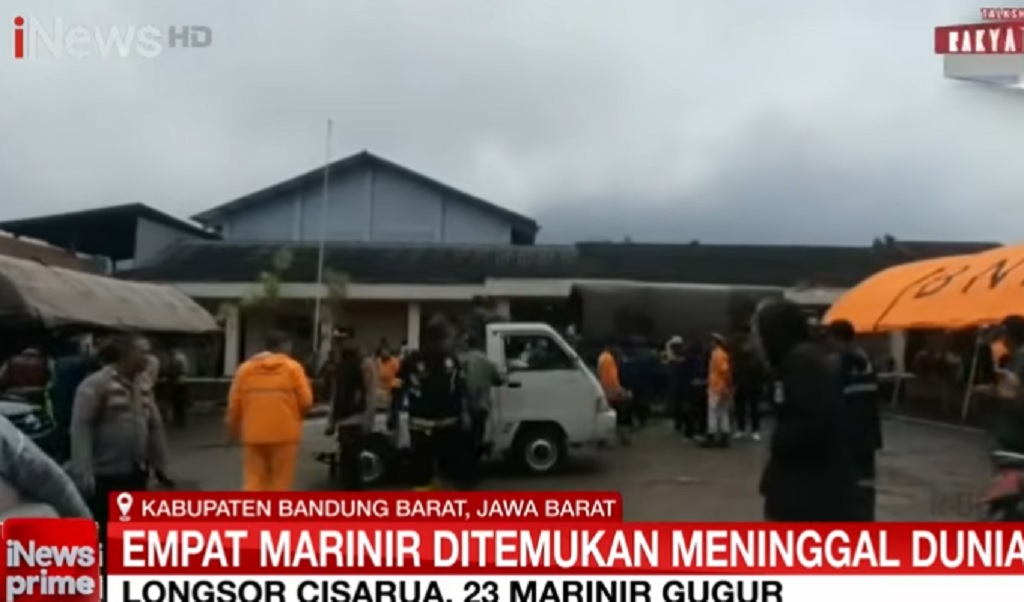 Detik-Detik 23 Prajurit Marinir Tertimbun Longsor Cisarua, 4 Ditemukan Meninggal