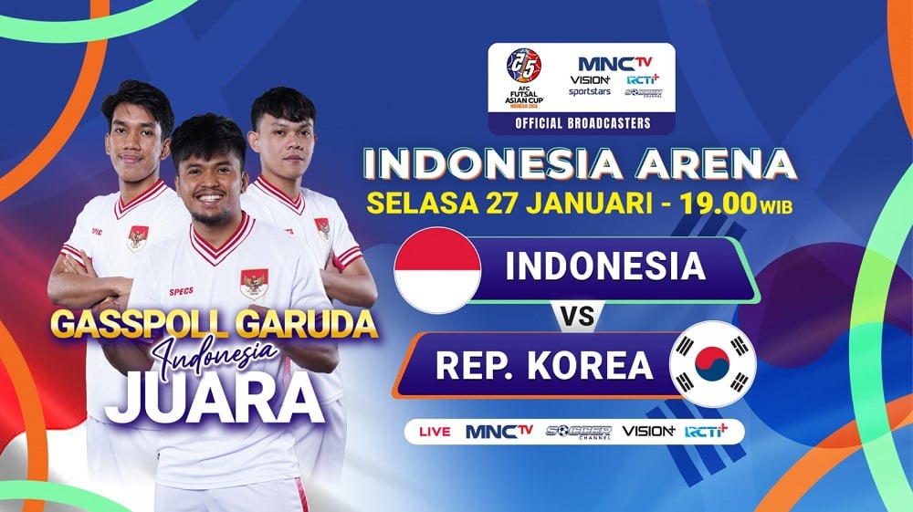 Gratis! Cara Nonton Timnas Futsal Indonesia Vs Korsel di Piala Asia Futsal 2026