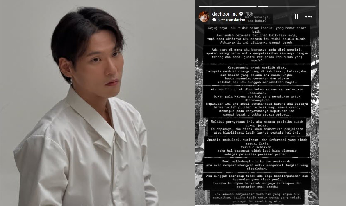 Daehoon Ancam Ambil Langkah Hukum Difitnah soal Perceraian dengan Jule