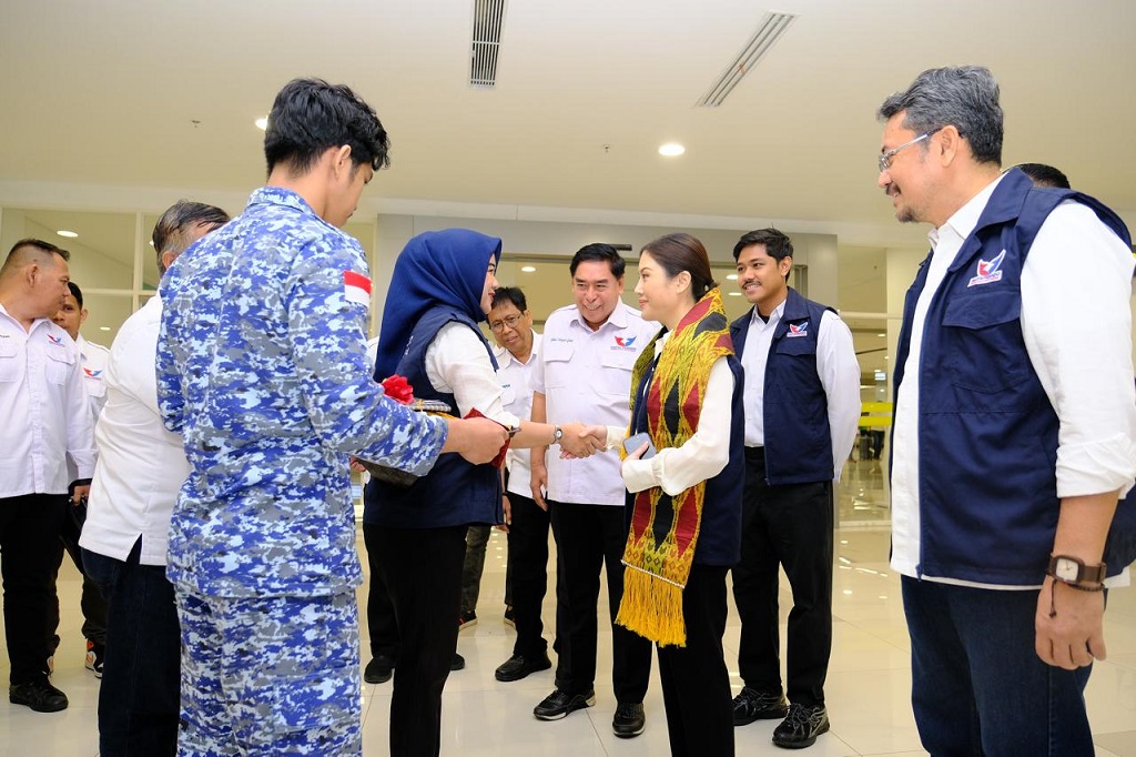 Angela Tanoesoedibjo Tiba di Hotel Claro jelang Pelantikan Pengurus DPW Partai Perindo Sulawesi Selatan