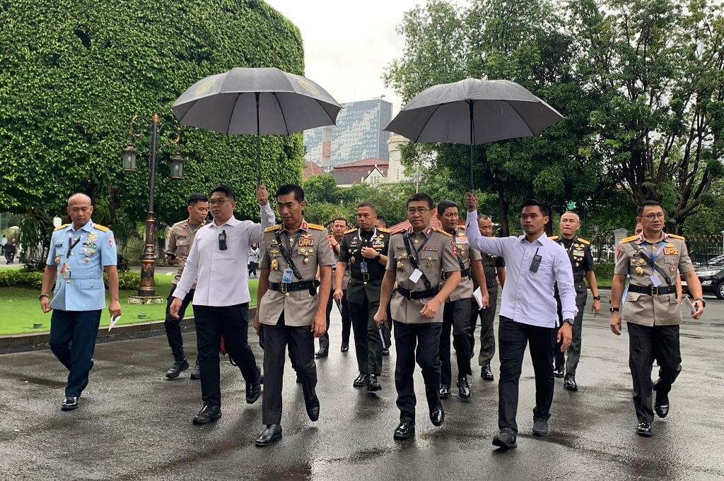 Para Perwira Tinggi TNI-Polri Merapat ke Istana, Prabowo bakal Beri Arahan