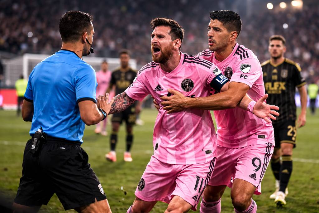 Viral! Luis Suarez Tahan Lionel Messi yang Ngamuk ke Wasit saat Inter Miami Kalah Telak