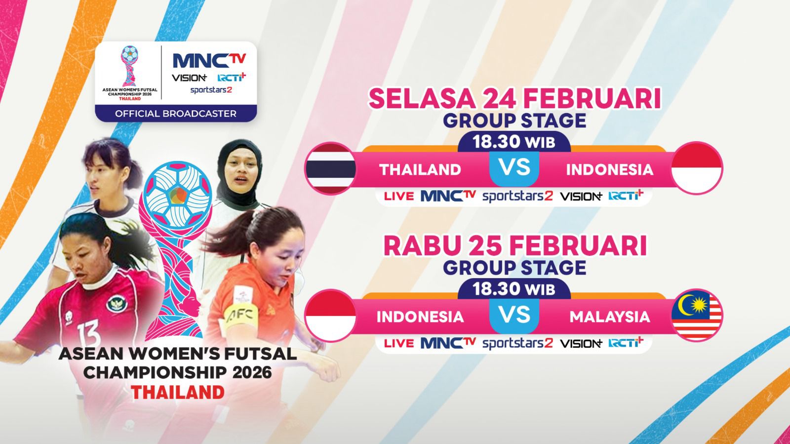 Live MNCTV! Jadwal Timnas Futsal Putri Indonesia Vs Thailand di Piala AFF Wanita 2026 Malam Ini