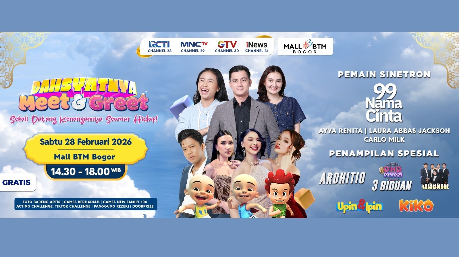 Siap Heboh! Bintang 99 Nama Cinta Ramaikan Dahsyatnya Meet & Greet di Bogor