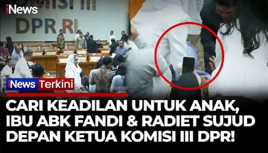 Ibu ABK Fandi dan Radiet Sujud Depan Habiburokhman, Minta Keadilan untuk Anaknya