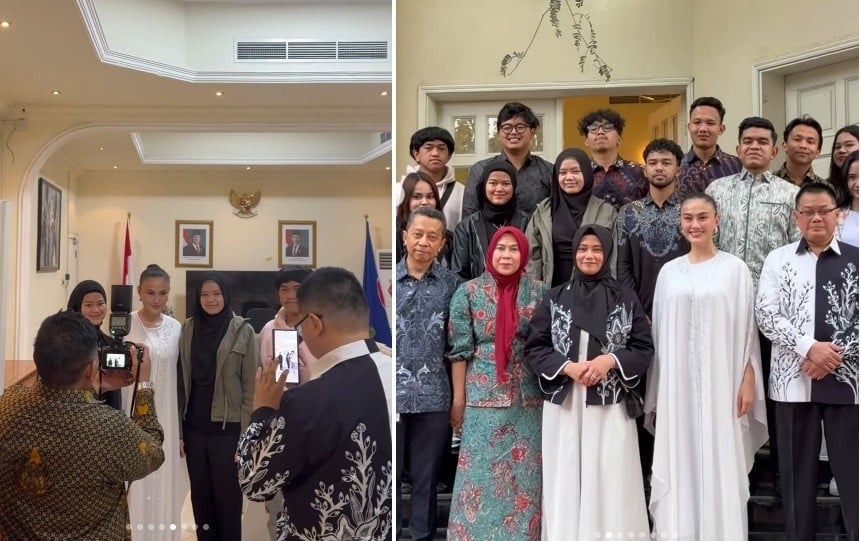 Agnez Mo Pakai Gamis Putih saat Hadiri Bukber di Dubai, Bakal Jadi Tren Baju Lebaran