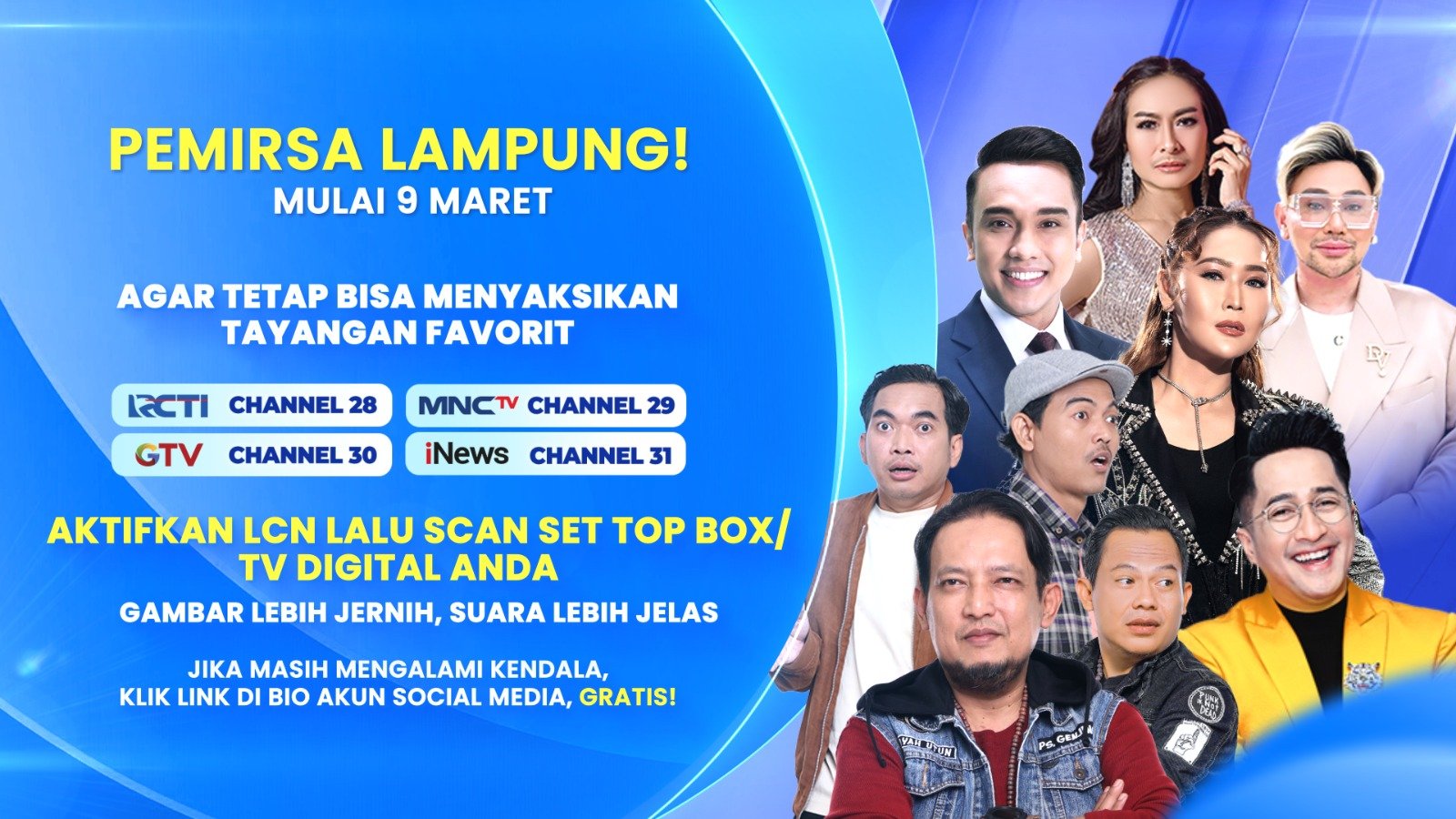 Warga Lampung! Mulai 9 Maret Lakukan Ini untuk Menonton RCTI, MNCTV, GTV dan iNews dengan Kualitas Terbaik