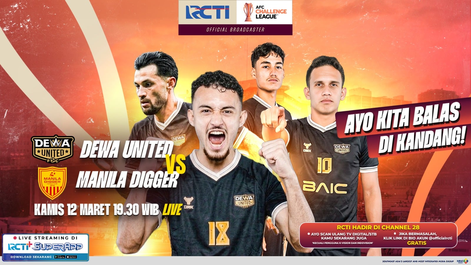 Jadwal Siaran Langsung Dewa United vs Manila Digger, Live di RCTI!