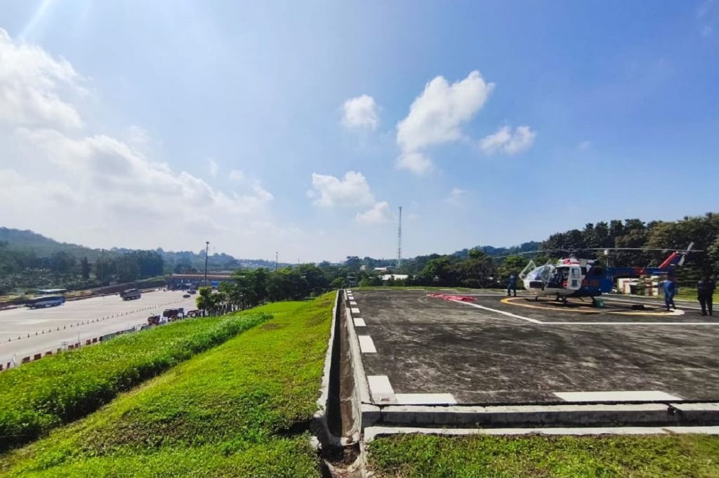 Helikopter Ambulans Udara Disiagakan di GT Kalikangkung selama Mudik Lebaran